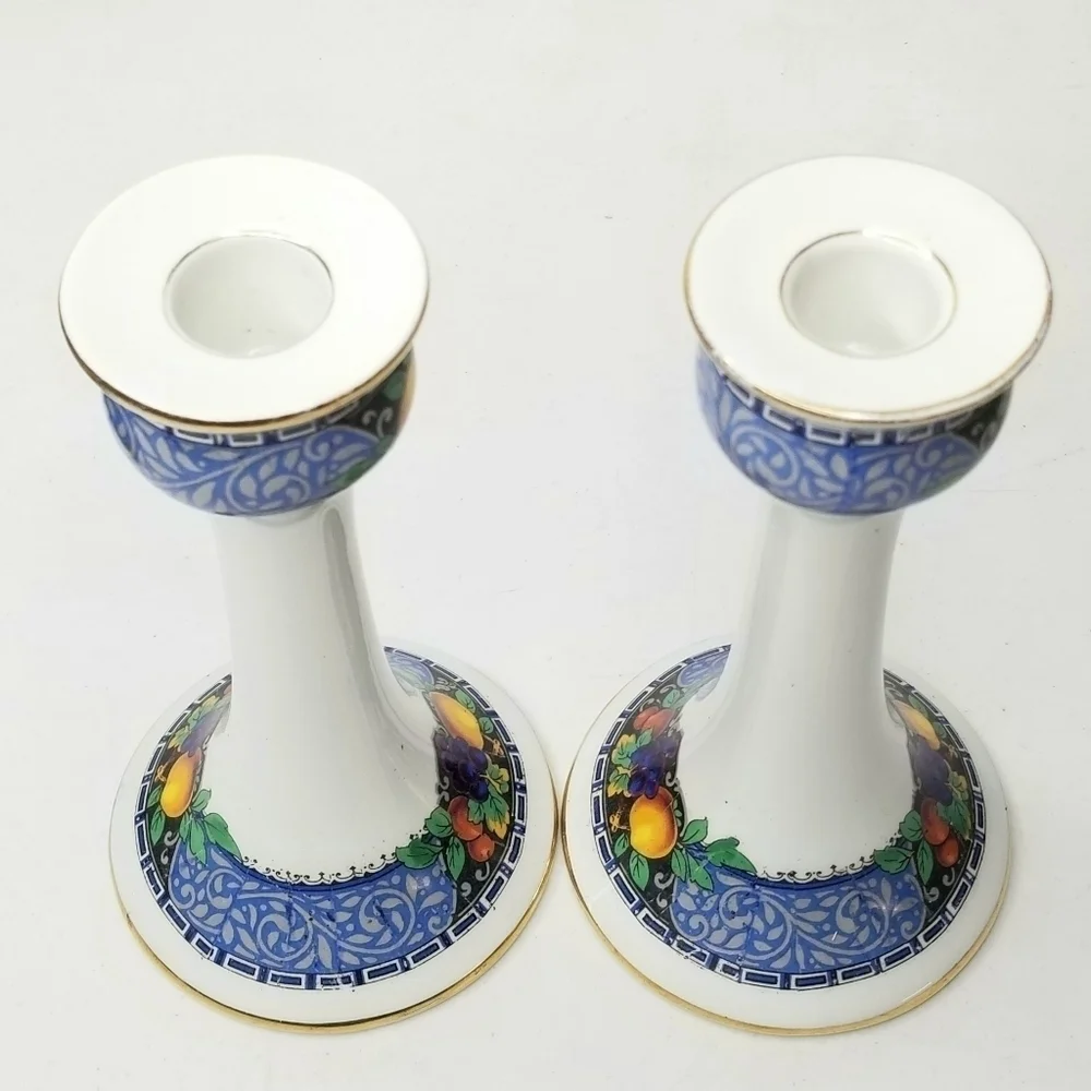 Royal Winton  Grimwades  Stoke on Trent Porcelain Candlesticks Holders,  England